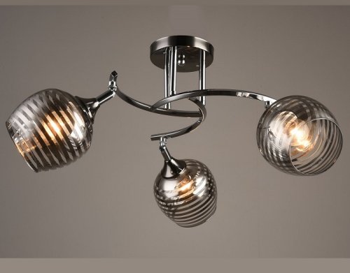 Люстра потолочная трехрожковая Мелодия Света E27 Черный-хром картинка 